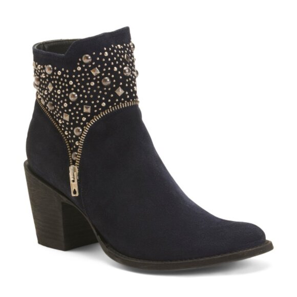 NEW  OLD GRINGO Suede Boho Studded Booties indigo for women 1367tn - Picture 1 of 5